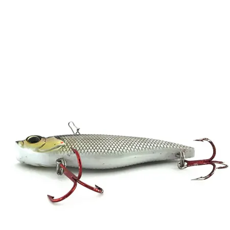 Vintage Bass Pro Shops XTS Rattle Shad, 3/5oz Rainbow Silver fishing lure #8954