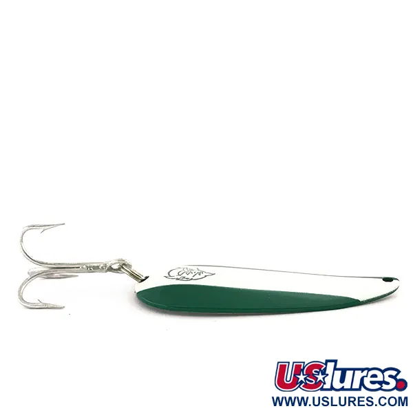 Vintage  Eppinger Dardevle Dardevlet , 3/4oz Green / White / Nickel fishing spoon #8956