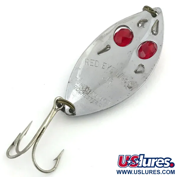 Vintage Hofschneider Red Eye junior, 2/5oz Nickel / Red Eyes fishing spoon #8959