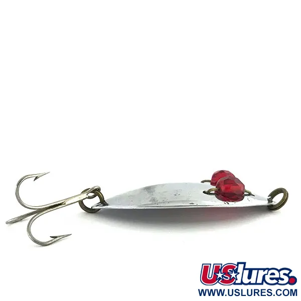 Vintage Hofschneider Red Eye junior, 2/5oz Nickel / Red Eyes fishing spoon #8959