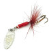 Vintage  Yakima Bait Worden’s Original Rooster Tail, 1/8oz Silver / Red spinning lure #8980