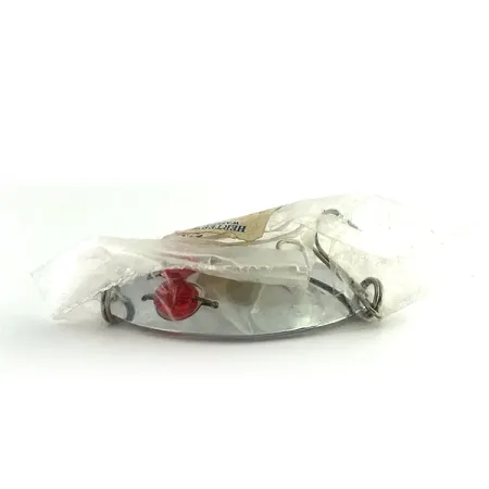 Herter's Glass eye spoon, 2/5oz Nickel / Red fishing spoon #8987