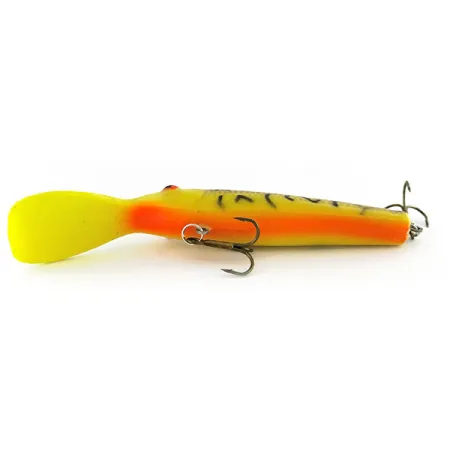 Vintage Lindy / Little Joe Lindy Little Joe Master's Series Baitfish UV, 2/5oz Yellow / Brown Tiger fishing lure #8991