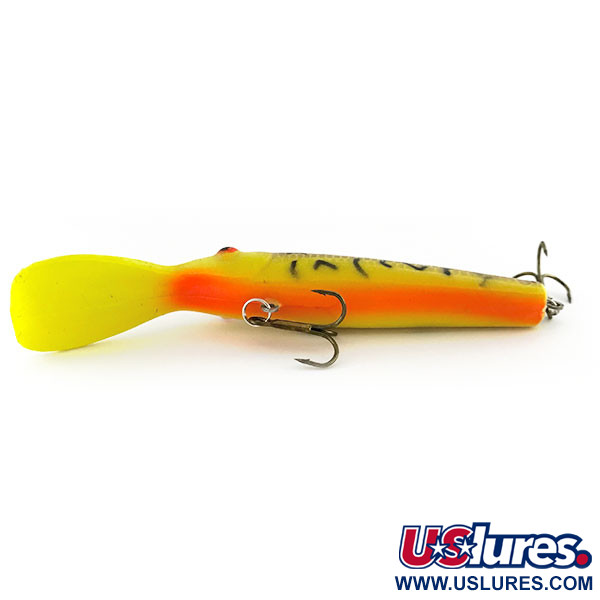 Vintage  Lindy / Little Joe Lindy Little Joe Master's Series Baitfish UV, 2/5oz Yellow / Brown Tiger fishing lure #8991
