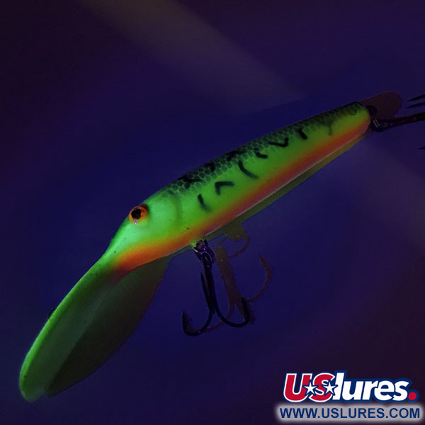 Vintage  Lindy / Little Joe Lindy Little Joe Master's Series Baitfish UV, 2/5oz Yellow / Brown Tiger fishing lure #8991