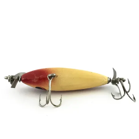 Vintage Luhr Jensen Wood Chopper, 1/2oz Dark Red / White fishing lure #8992