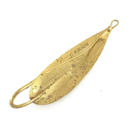 Vintage Weedless Johnson Silver Minnow, 2/5oz Gold fishing spoon #8998