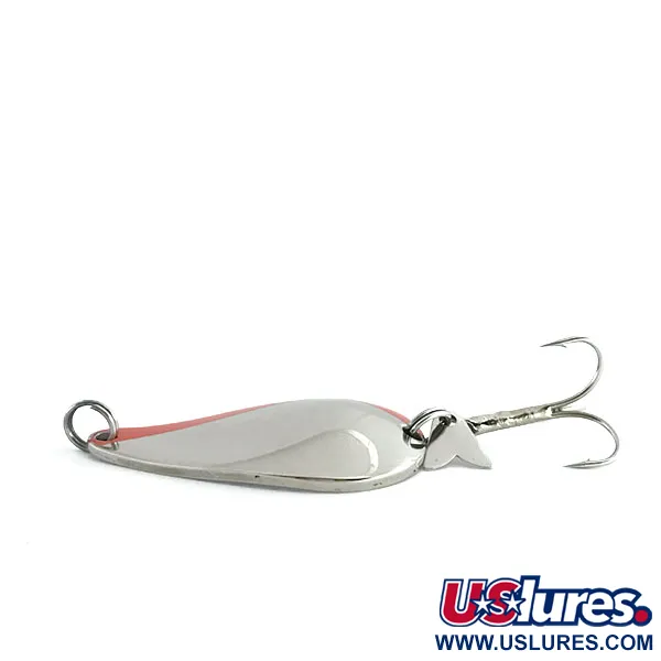 Vintage  Acme K.O. Wobbler, 3/4oz Nickel / Orange fishing spoon #8999