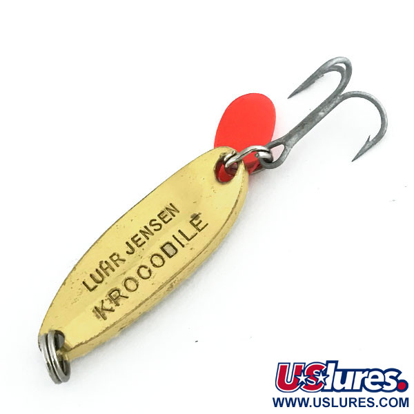 Vintage  Luhr Jensen Krocodile, 1/4oz Gold fishing spoon #9008