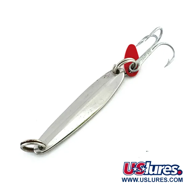 Vintage   Bay de Noc Swedish pimple, 3/16oz Nickel / Pink with Green Tint fishing spoon #9015