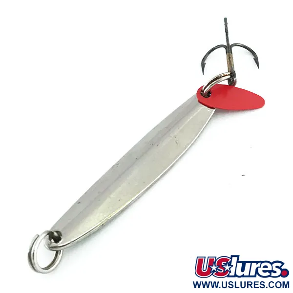 Vintage Bay de Noc Swedish pimple, 3/16oz Nickel / Green fishing spoon #9016