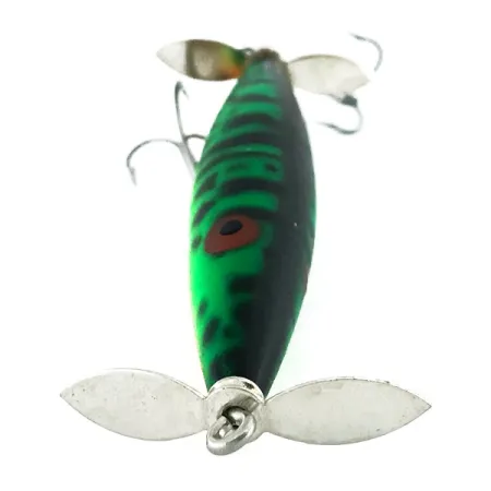 Vintage Heddon Dying Flutter, 2/5oz Fire Tiger  fishing lure #9022