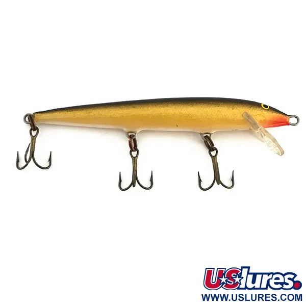 Vintage Rapala Original Floater F11, 3/16oz G (Gold) fishing lure #9036