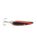 Vintage  Worth Chippewa Steel Spoon , 3/16oz Black / Orange Red / Nickel fishing spoon #9043