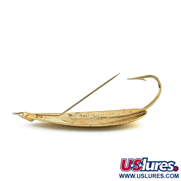 Vintage   Weedless Johnson Silver Minnow, 3/4oz Gold fishing spoon #9046