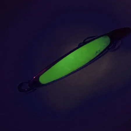 Vintage Bay de Noc Swedish pimple, 3/16oz Gold / Green fishing spoon #9052