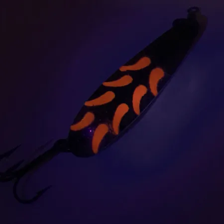 Vintage Luhr Jensen Krocodile Die #4, 1/2oz Brass / Red fishing spoon #9058