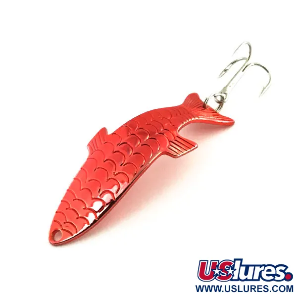 Vintage   Acme Phoebe, 1/4oz Red Metallic fishing spoon #9067