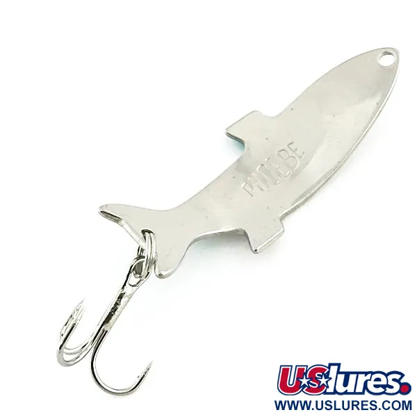 Vintage Acme Phoebe, 1/4oz Nickel / Green fishing spoon #9068