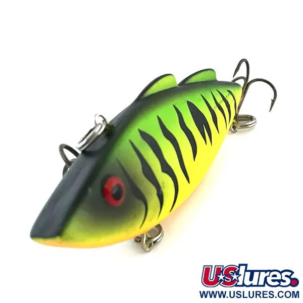 Vintage Norman N-Ticer Lipless UV, 1/2oz Fire Tiger fishing lure #9071