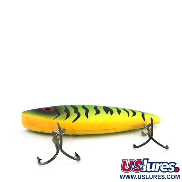 Vintage Norman N-Ticer Lipless UV, 1/2oz Fire Tiger fishing lure #9071