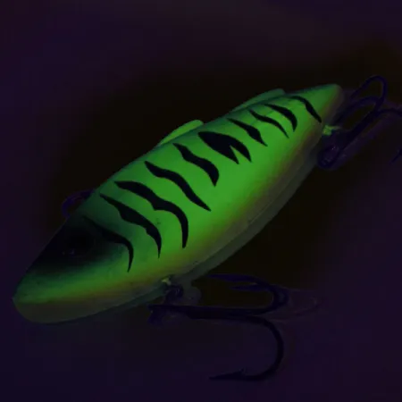 Vintage Norman N-Ticer Lipless UV, 1/2oz Fire Tiger fishing lure #9071