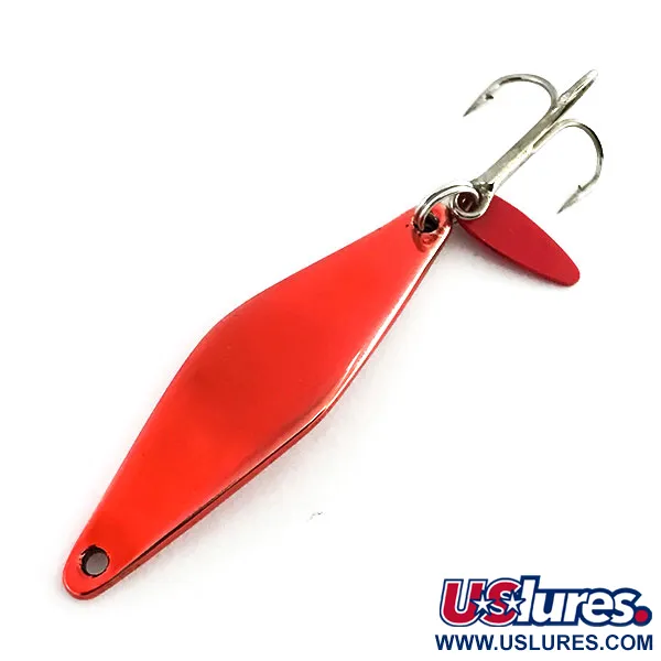 Vintage Bay de Noc Do-Jigger, 3/16oz Orange Red fishing spoon #9077
