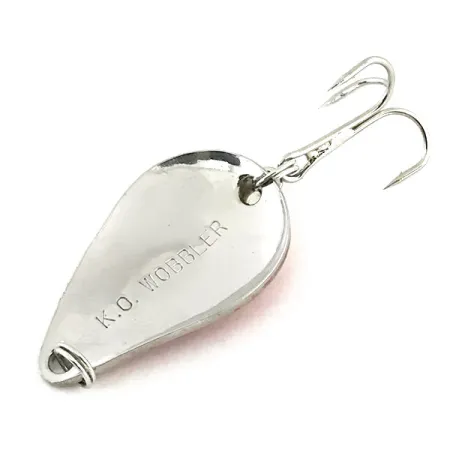 Vintage Acme K.O. Wobbler, 1/4oz Nickel / Red fishing spoon #9079