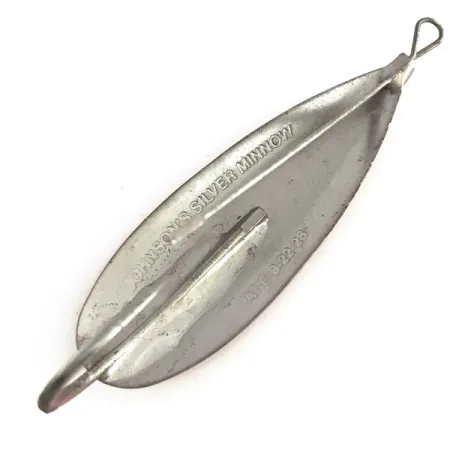 Vintage Weedless Johnson Silver Minnow, 2/5oz Red / White / Silver fishing spoon #9089