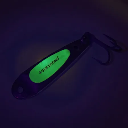Vintage Hopkins Smoothie Glow - Glow In Dark, 3/4oz Nickel / Green /  fishing spoon #9104