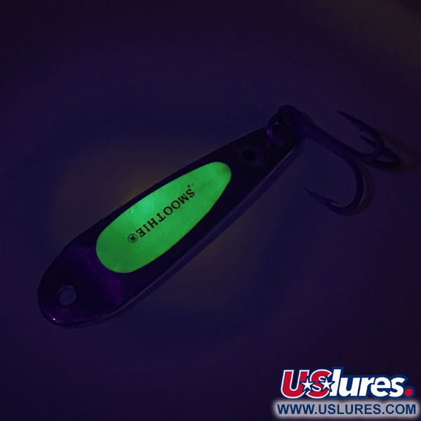Vintage   Hopkins Smoothie Glow - Glow In Dark, 3/4oz Nickel / Green /  fishing spoon #9104