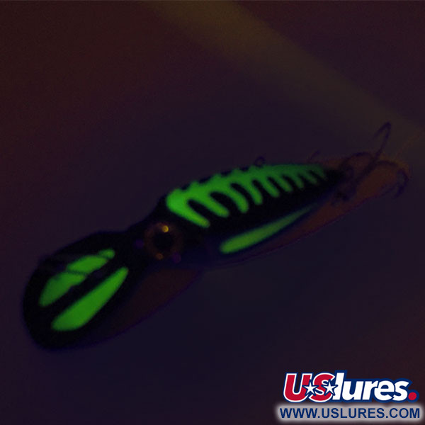 Vintage   The Producers Willy's Worm UV, 1/4oz Black / Green fishing lure #9129