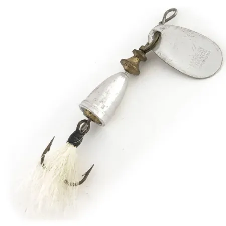 Vintage Blue Fox Super Vibrax 0 Foxtail, 1/8oz Silver spinning lure #9146