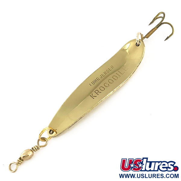 Vintage  Luhr Jensen Krocodile Die #4, 1/2oz Gold fishing spoon #9154
