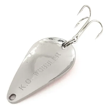 Vintage Acme K.O. Wobbler, 1/2oz Nickel / Red fishing spoon #9155