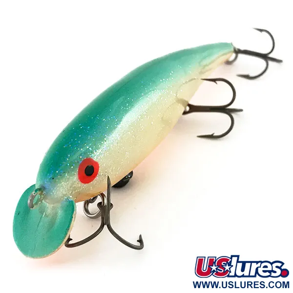 Vintage   Bill Norman Rip N Ric Jerk , 2/3oz White / Orange / Green fishing lure #9161