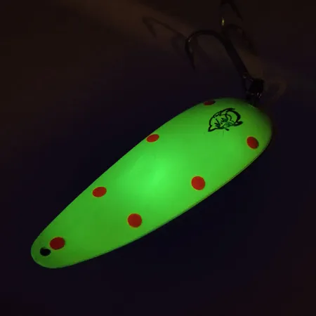 Vintage Eppinger Dardevle UV, 1oz Yellow / Red / Nickel fishing spoon #9163