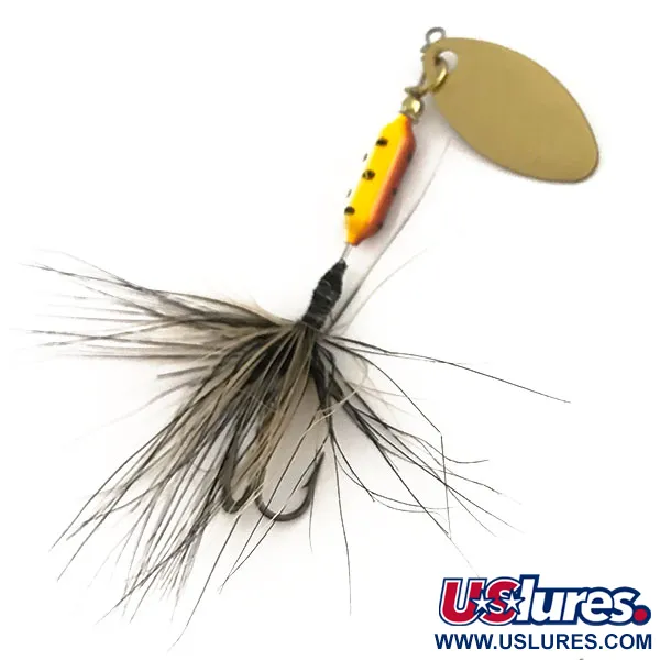 Vintage  Yakima Bait Worden’s Original Rooster Tail, 3/32oz Brown Trout / Gold spinning lure #9167