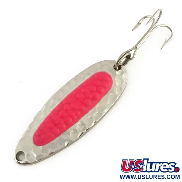 Vintage   ​Blue Fox Pixee UV , 1/4oz Nickel / Pink fishing spoon #15783