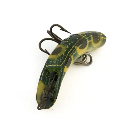 Vintage Yakima Bait FlatFish F4, 3/64oz Frog fishing lure #9188