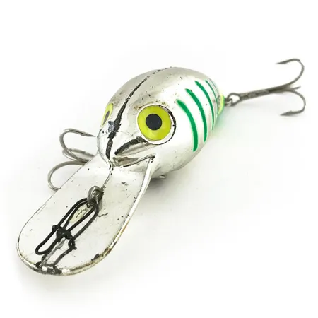 Vintage Yakima Bait Fatfish, 1oz Mirror Silver / Green / Chartreuse fishing lure #9193
