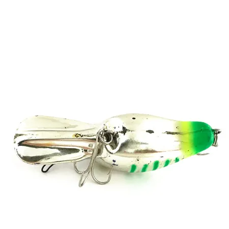 Vintage Yakima Bait Fatfish, 1oz Mirror Silver / Green / Chartreuse fishing lure #9193
