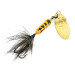 Vintage  Yakima Bait Worden’s Original Rooster Tail 3, 3/16oz Yellow / Black / Brass spinning lure #9210