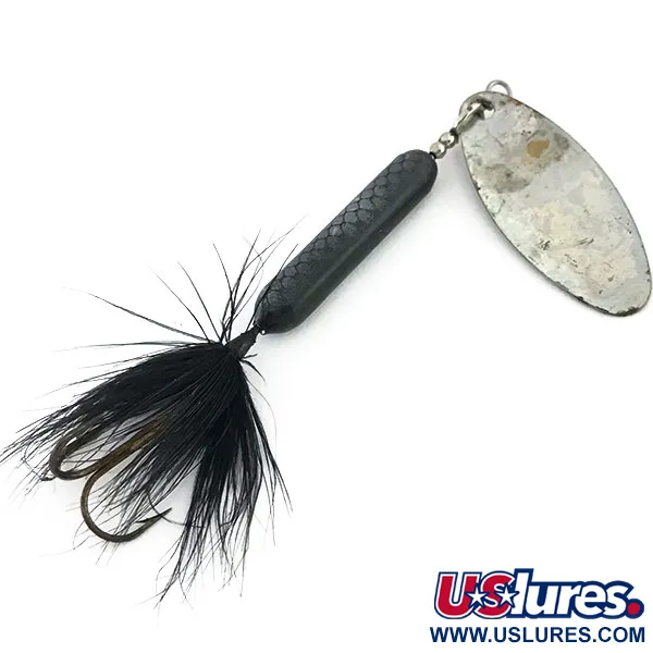 Vintage  Yakima Bait Worden’s Original Rooster Tail, 2/5oz Silver / Black spinning lure #9211