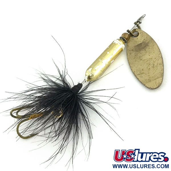 Vintage  Yakima Bait Worden’s Original Rooster Tail, 3/16oz Brass / Black spinning lure #9262