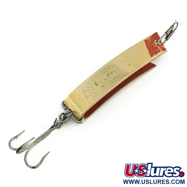 Vintage  South Bend  Super-Duper 506, 1/4oz Gold / Red fishing spoon #9271