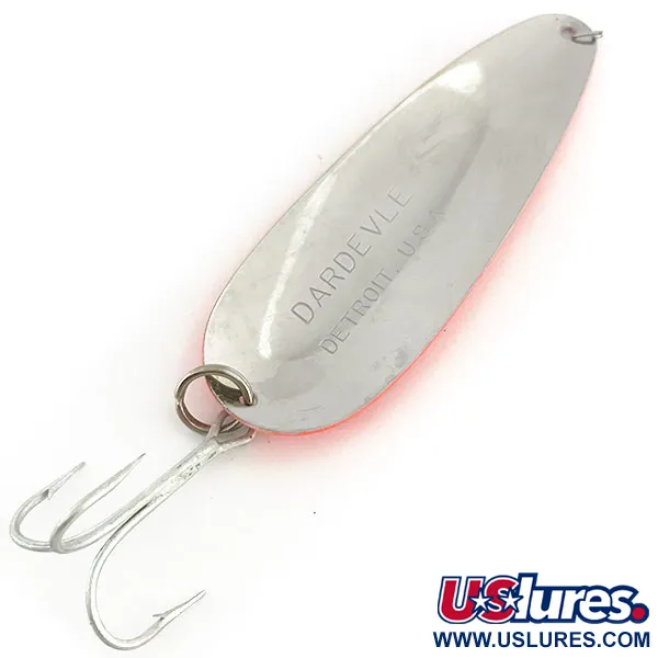 Vintage  Eppinger Dardevle UV, 1oz Orange Red / Black / Nickel fishing spoon #9289