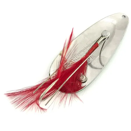 Vintage Eppinger Weedless Dardevle Dardevlet, 3/4oz Green / White / Nickel fishing spoon #9290