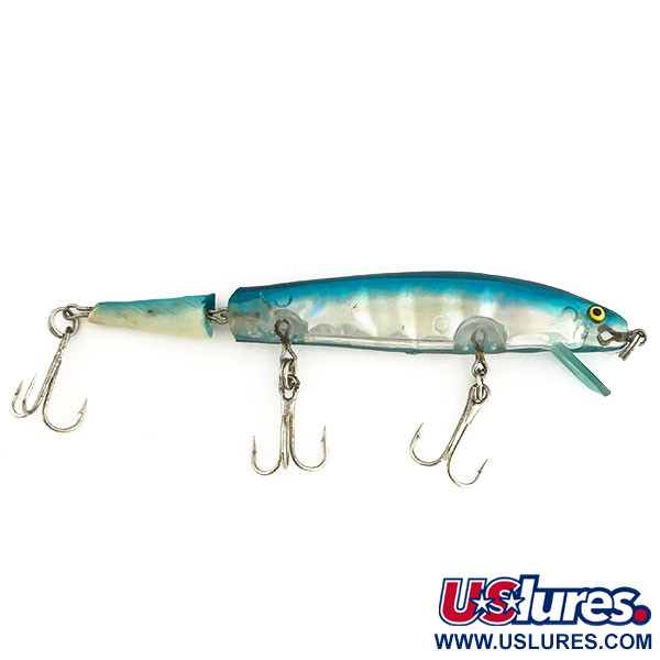 Vintage   Bill Norman Jointed Reb 2 Minnow, 1/3oz Blue Silver fishing lure #9293
