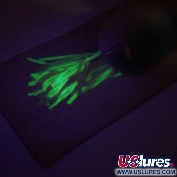  Hydro Lures Weedless Hydro Spoon UV, 3/5oz White / Green fishing lure #11916